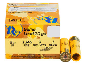 Rio Ammunition RB209 Royal Buck 20 Gauge 2.75 in 1 Buck Shot 25 Rounds Per Box
