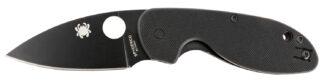 Spyderco Efficient Folding Knife, 2.98" 8Cr13MoV SS Black Blade, Black Textured G-10