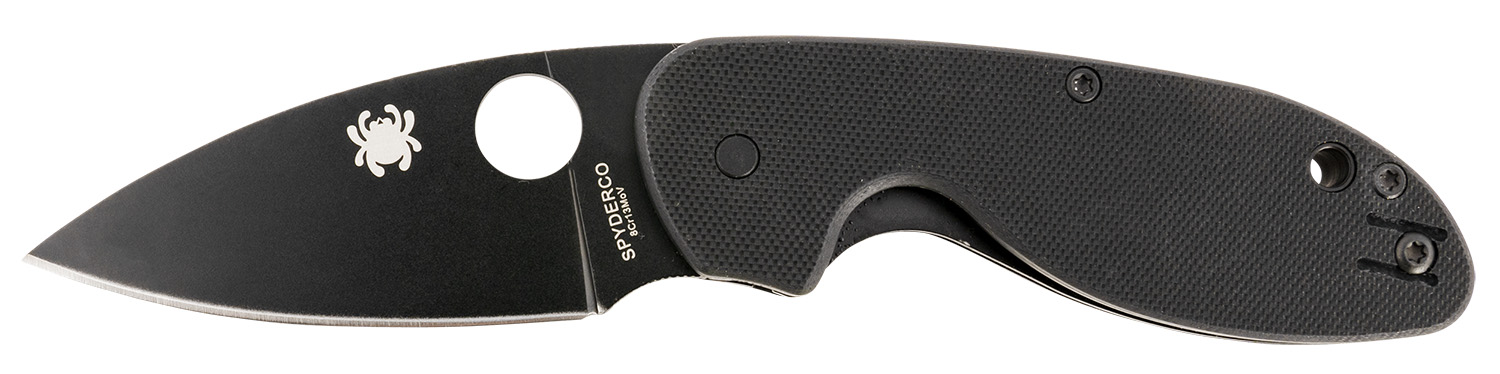 Spyderco Efficient Folding Knife, 2.98" 8Cr13MoV SS Black Blade, Black Textured G-10