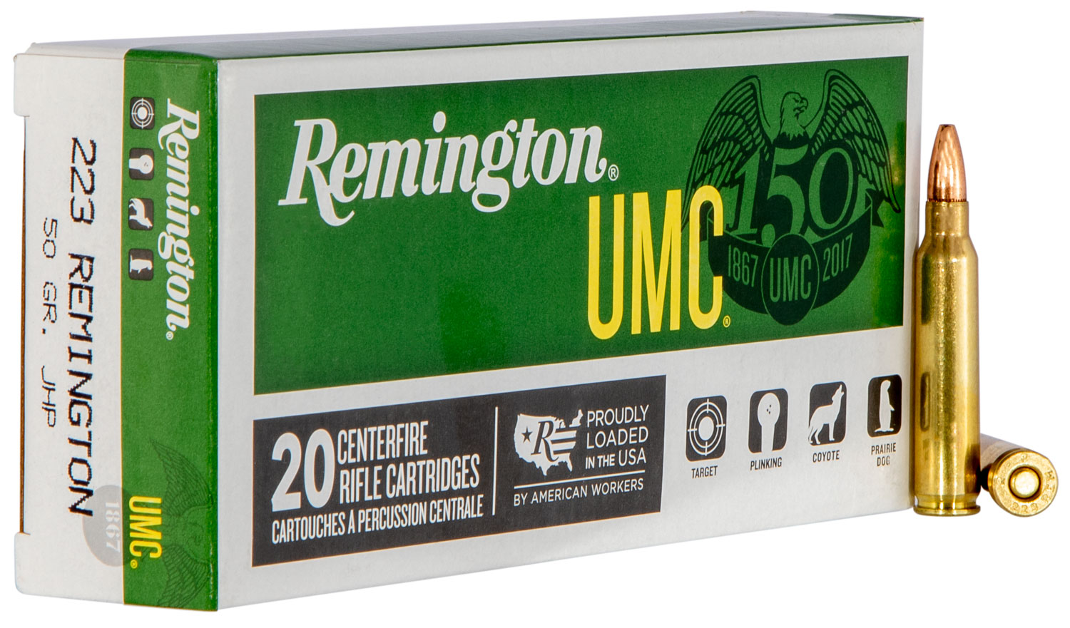 Remington UMC .223 Rem/5.56 NATO 50 Gr JHP 20-Round Box