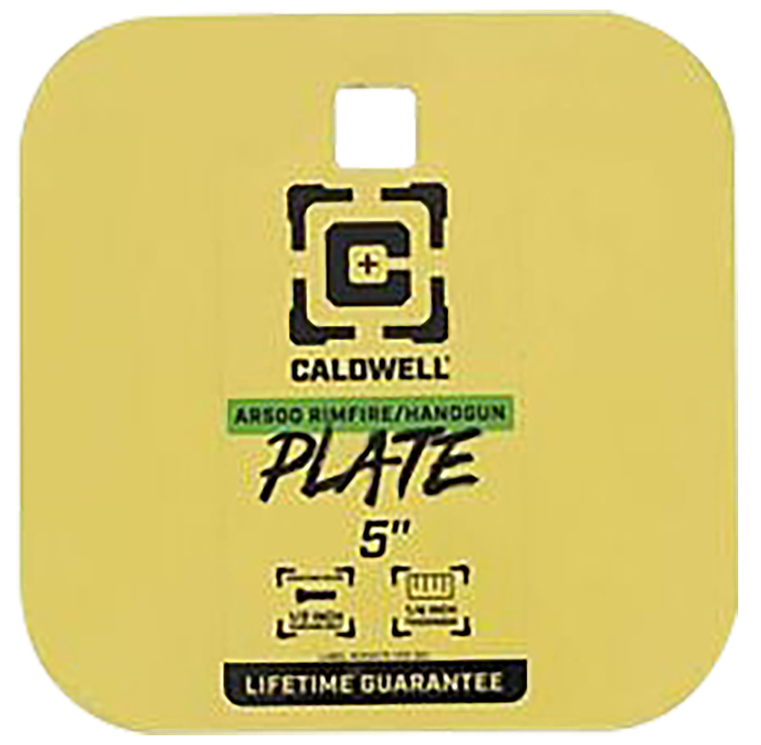 Caldwell AR500 5 in Yellow Steel Gong Target, 1/4 in Thick