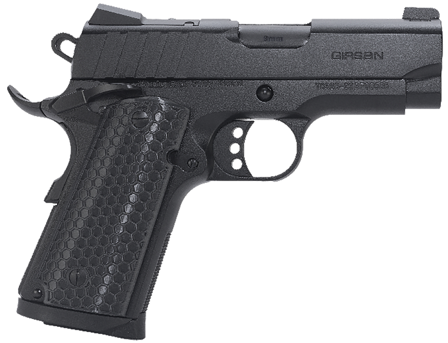 European American Armory MC1911SC Influencer Single Action 9mm, 3.4 in, 7+1, Optic Ready, Black Cerakote