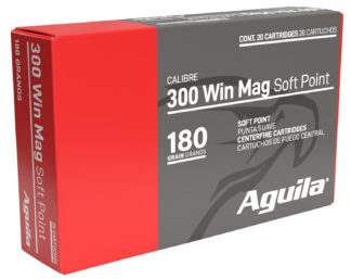 Aguila .300 Winchester Magnum 180 Grain Soft Point (InterLock Boat Tail) Rifle Ammo, 20 Rounds