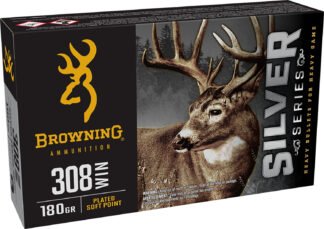 Browning Silver Series .308 180 Gr Plated Soft Point Rifle Ammo, 20-Round Box
