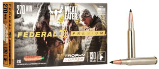 Federal Premium Trophy Copper .270 Winchester 130 gr Rifle Ammo, 20 Rounds, Nickel-Plated Brass