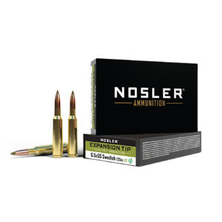 Nosler 6.5X55 Swedish E-Tip 120 gr Lead-Free Hunting Ammo, 20 Rounds