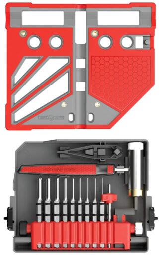 Real Avid Master Bench Block Pro Kit 18-Piece Punch Set with Hammer Bench Block (Gray/Red)
