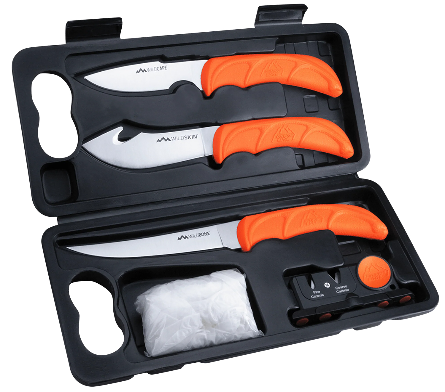Outdoor Edge WildLite Game Processing Kit 420J2 SS Blades, Blaze Orange TPR Handles