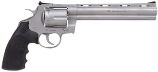 Colt Mfg PYTHONSM8RTS Python  357 Mag/38 Special 6 Shot 8" Bead Blasted Vent Rib Barrel, Cylinder & Frame, Black Rubber Grip, Exposed Hammer