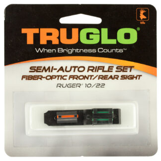 TruGlo TG111W Ruger 10/22 Fiber Optic Replacement Sights, Red Front/Green Rear