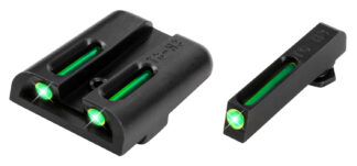 Truglo TG131ST2 TFO Green Tritium Fiber-Optic Front/Rear Set, Square Front/U-Notch Rear
