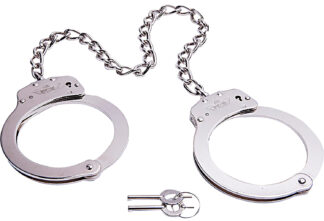 Uzi Accessories UZI 16-Inch Twist Chain Double-Lock Leg Iron Cuffs, Silver