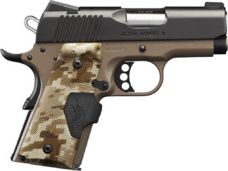 Kimber Mfg.,inc 3200167CA Ultra Covert II (CA) 45 ACP 7+1 3" Matte Black Steel Slide Dark Earth KimPro II Digital Camo w/ Kimber Logo Grip