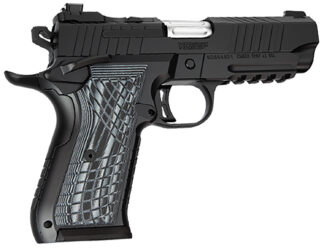 Kimber Mfg.,inc 3100017 KDS9C 9mm 10+1 4.09" KimPro Black Front and Rear Serrations Stainless Steel Slide Black Gray and Black Crosshatch Cut G-10 Grip