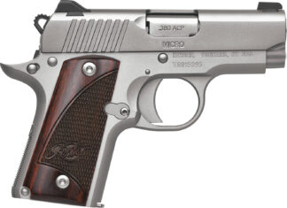 Kimber Micro380 Semi-Auto Pistol, .380 ACP, 2.75 in Barrel, Satin Silver Slide, Rosewood Grips