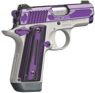 Kimber Mfg.,inc 3300160 Micro Amethyst NS 380 ACP 7+1 2.75" Amethyst purple PVD Stainless Steel Slide Satin Silver G10 Grip
