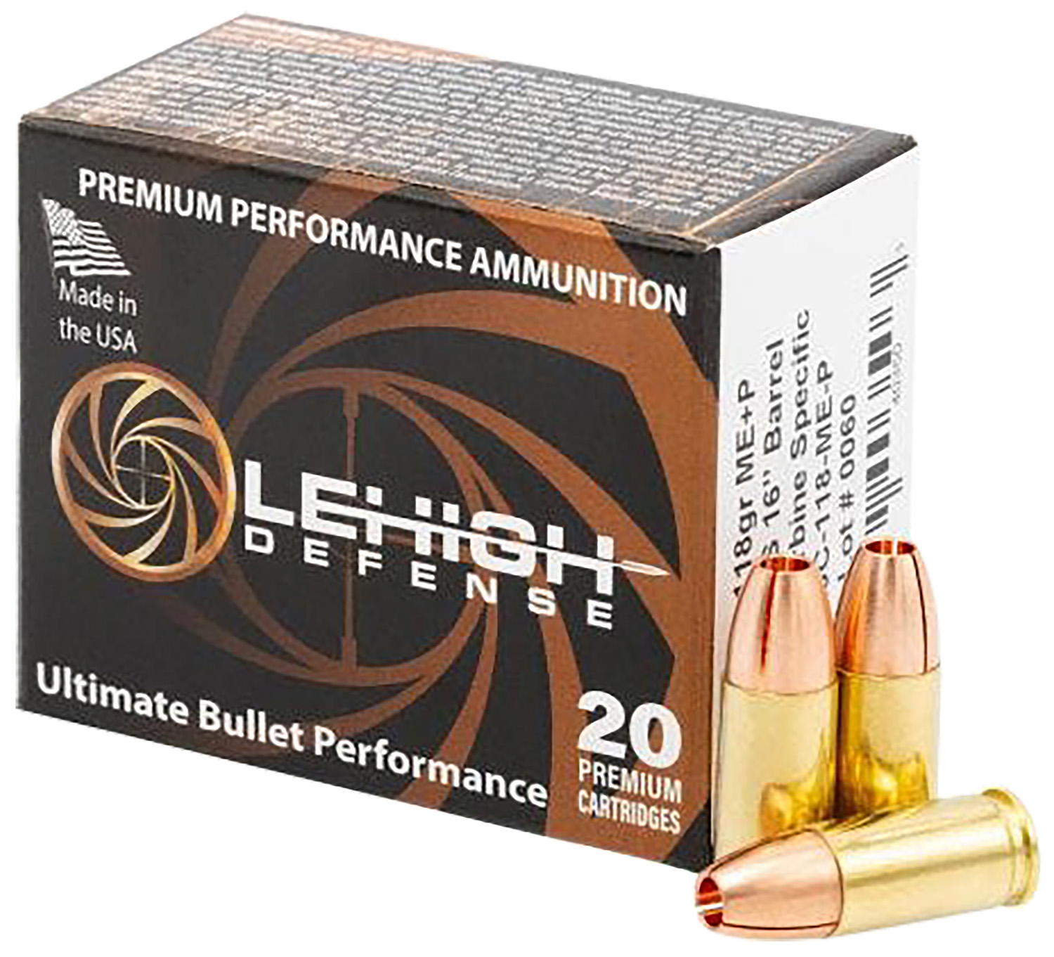 Wilson Combat LA9C118MEP 9mm 118 Grain Maximum Expansion Ammo, 20 Rounds Per Box