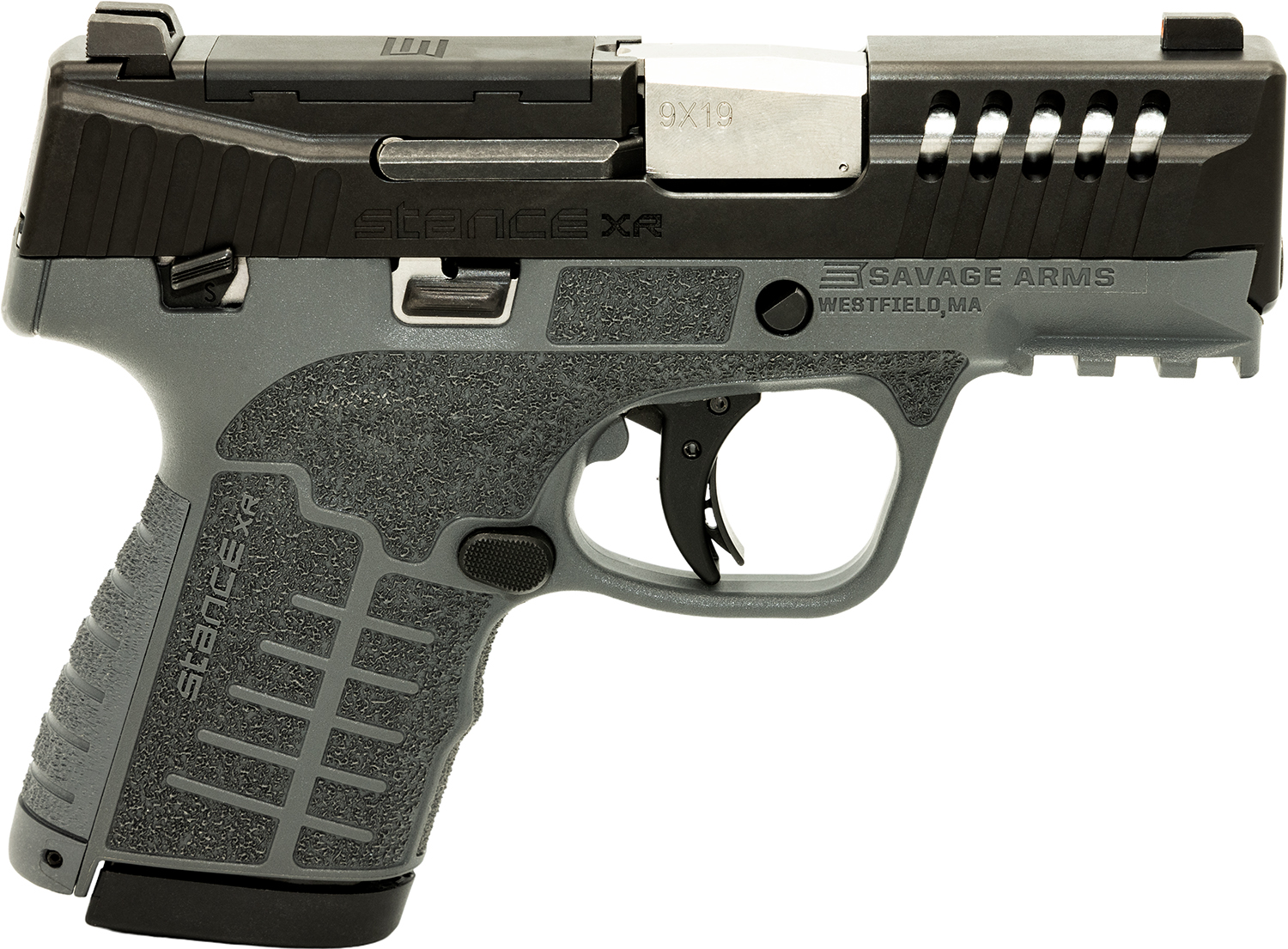 Savage Arms 67058 Stance XR 9mm 13+1 3.20" Natural Black Nitride Ported Stainless Steel Slide Gray Glass Filled Nylon Grip Ambidextrous