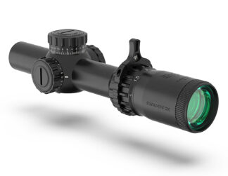 Swamp Fox Tomahawk II 1-4x24 SFP LPVO, 30mm Tube, Bright Fiber Optic Red Reticle, Black