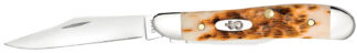 CASE 00045 Peanut 2.10 in Clip Point/Pen Folding Knife, Tru-Sharp SS Blade, Amber Bone Peach Seed Jig