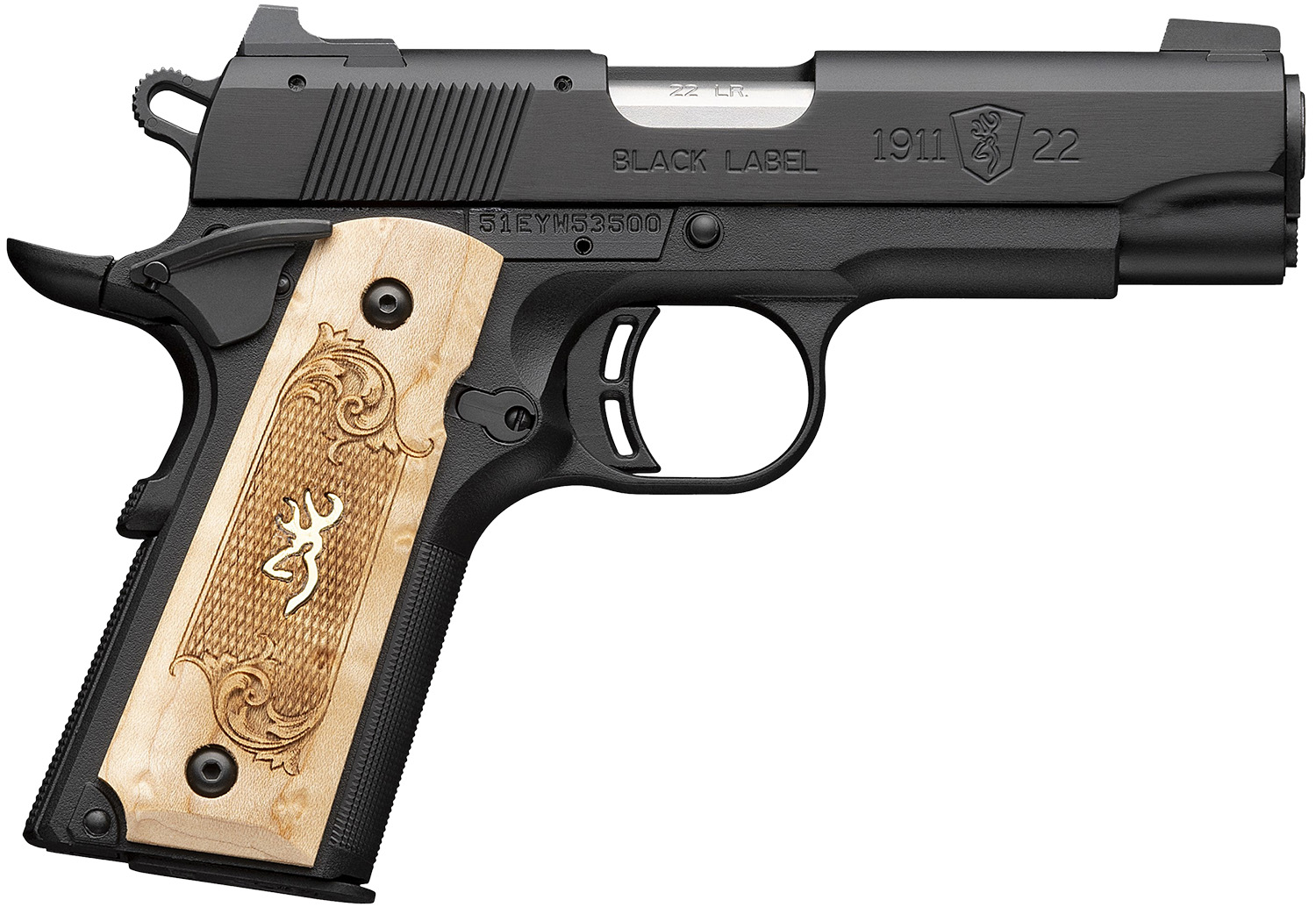 Browning 1911-22 Black Label Medallion 10+1 .22 LR Single-Action Semi-Auto Compact Pistol