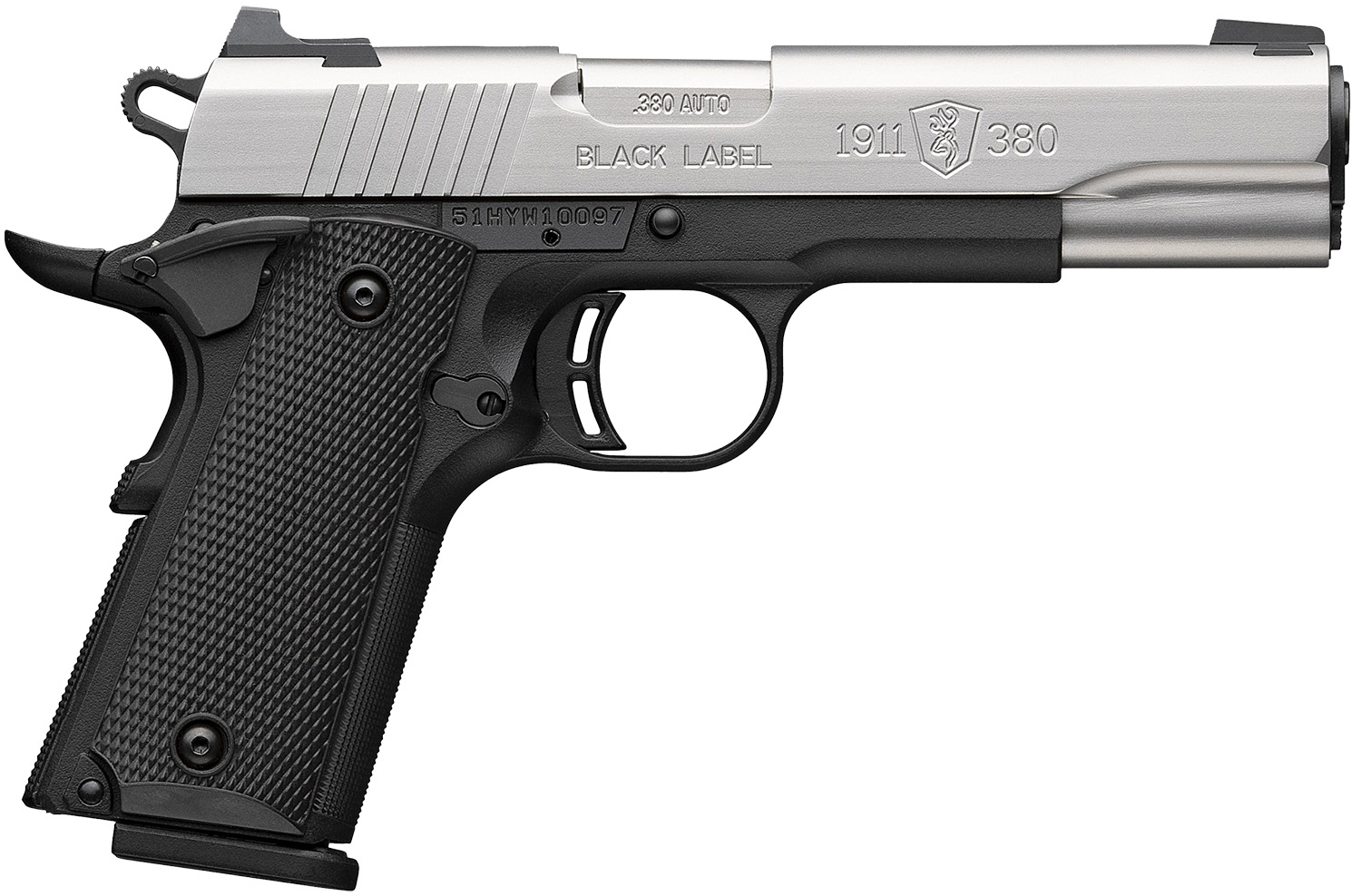 Browning 1911-380 Black Label Single Action Semi-Auto Pistol, .380 ACP, 8+1, 4.25 in Barrel