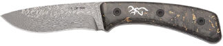 Browning Rock 3220570B Fixed Drop Point Knife, 3.50 in Damascus Blade