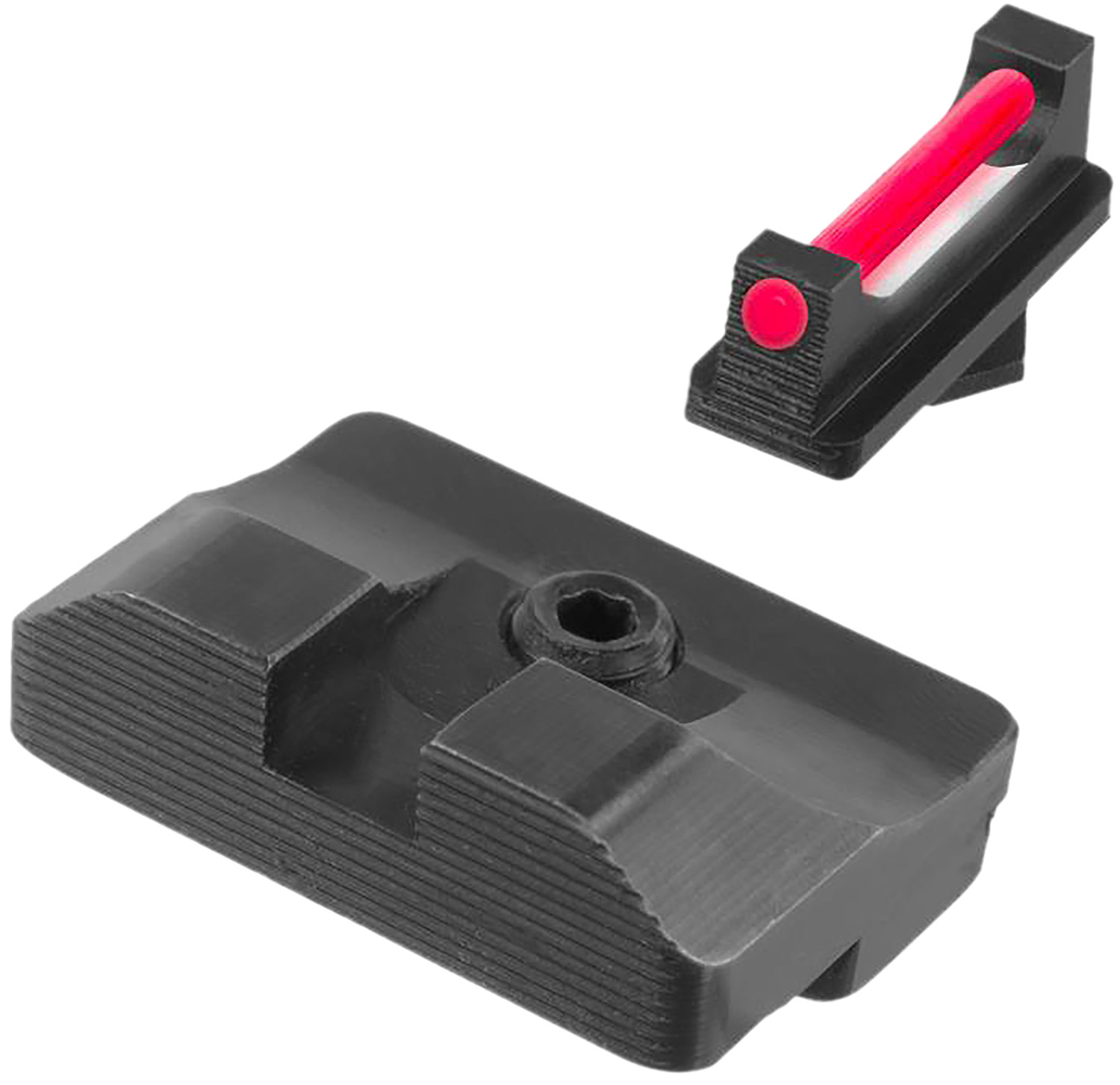 TruGlo Fiber-Optic Pro Front Sight Set, Red Fiber, Black Frame, Fits CZ SP-01