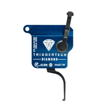 TriggerTech Diamond Single-Stage Trigger, Flat Straight, PVD Blue/Black, Left-Hand, Fits Remington 700 Clones