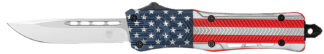 Cobratec Knives CTK-1 American Flag OTF 3 in D2 Steel Blade, 8 in Length