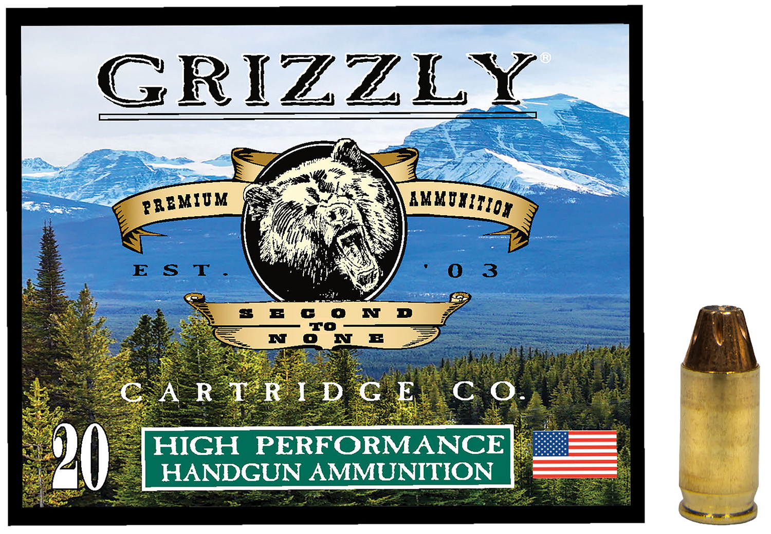 Grizzly Ammo GC380A2 .380 ACP 90 gr JHP 20-Round Box