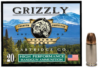 Grizzly Ammo 9mm Luger 115 Grain JHP 20 Rounds