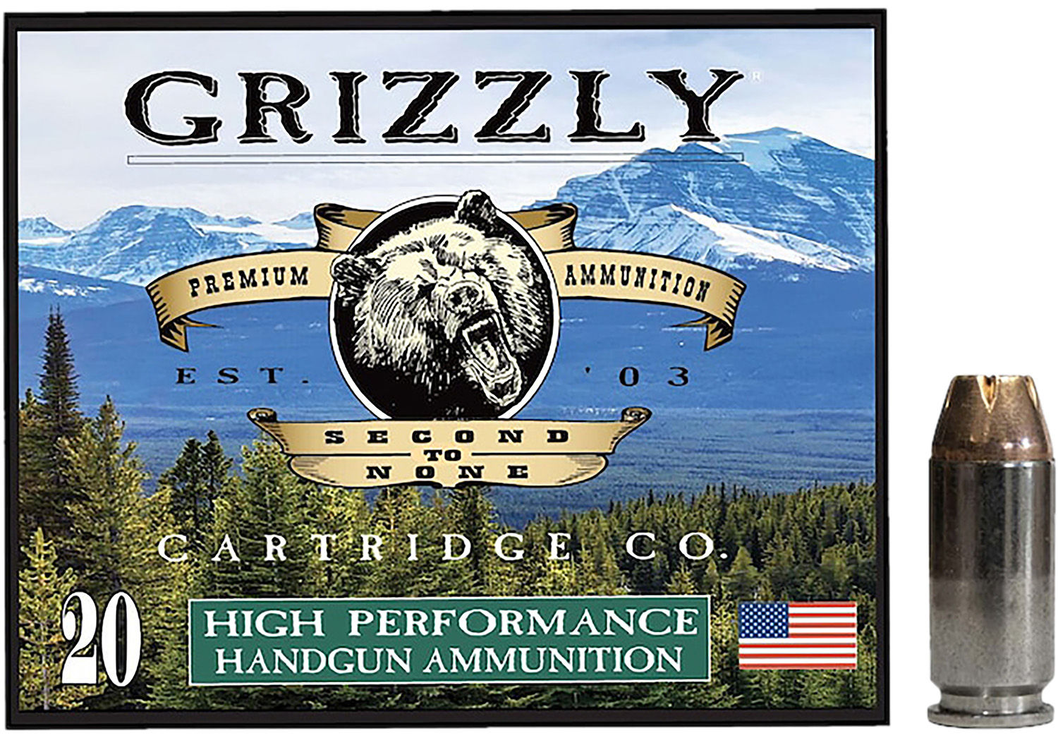 Grizzly Ammo GC4SW4 .40 S&W 180 Grain JHP, 20 Rounds