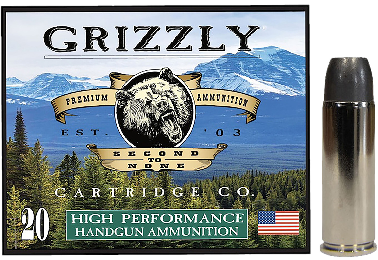 Grizzly Ammo GC45C+P14 .45 Long Colt +P 335 gr Wide Long Nose Gas Check 20 Rounds Per Box