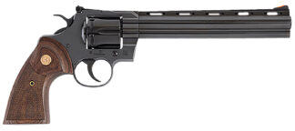 Colt Mfg PYTHONBP8WTS Python 357 Mag/38 Special 6 Shot 8" Blued Carbon Steel Vent Rib Barrel, Cylinder & Frame, Wood Grip, Exposed Hammer