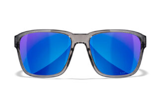 Wiley X AC6TRK09 Trek M/L Blue Mirror Lens Polycarbonate Gloss Crystal Dark Gray Frame
