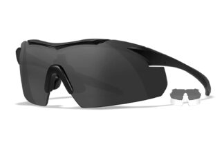 Wiley X Vapor 3501 Ballistic Safety Eyewear, Smoke Gray/Clear Lens, Matte Black Frame