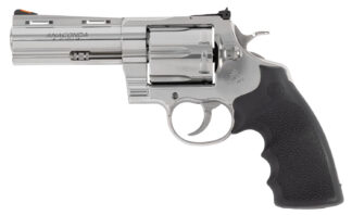 Colt Mfg ANACONDASP4RTS45C Anaconda  45 Colt (Long Colt) 6rd Shot 4.25" Stainless Vent Rib Barrel, Cylinder & Frame, Black Grip