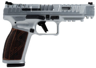Canik SFx Rival-S 9mm Striker-Fired Pistol, 5 in Optic-Ready Chrome/Rosewood