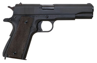 Standard Mfg  1911 Government Full Size Frame 45 ACP 7+1 5" Black Steel Barrel, Black Parkerized Steel Serrated Slide, Black Parkerized Steel Frame w/Beavertail, Textured Grip
