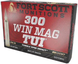 Fort Scott Munitions 300 WM 175 gr TUI Solid Copper Spun, 20 Rounds Per Box