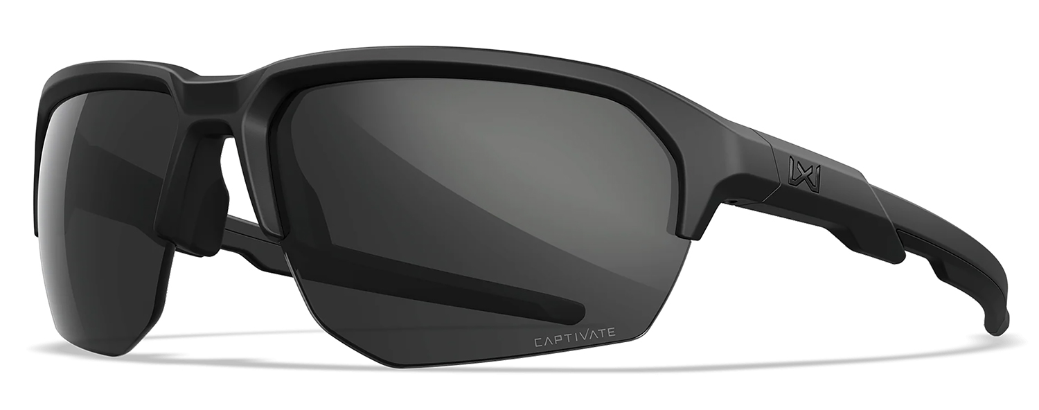 Wiley X Jakl M/L Sunglasses, Interchangeable Lenses, Gray Lens, Matte Black Frame