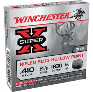 Winchester Super-X .410 Bore 2.5" 1/5 oz Rifled Slug Hollow Point (Foster), 15 Rounds