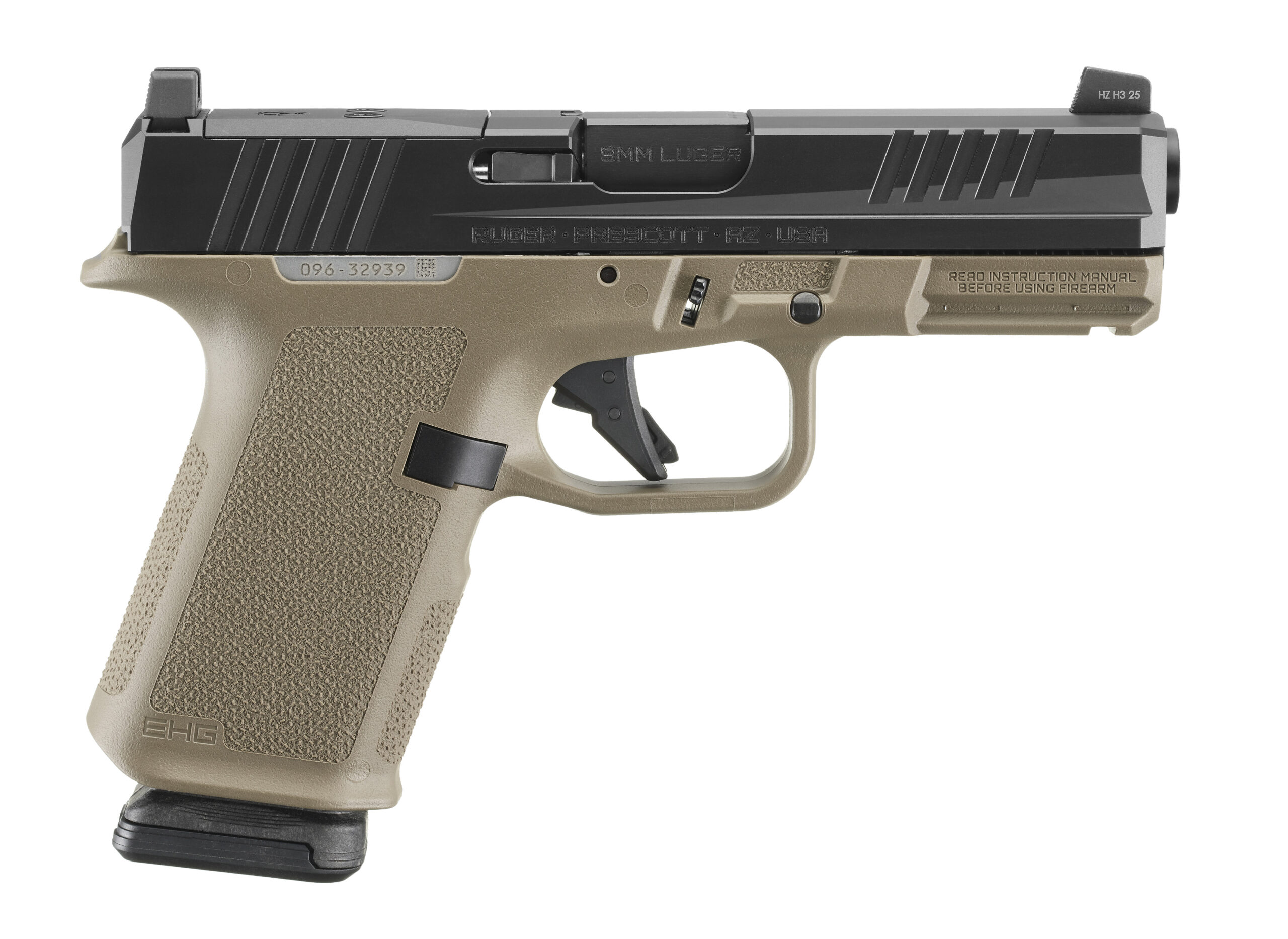 Ruger RXM 9mm Striker-Fired Pistol, 4 in Barrel, Black Slide/FDE Frame