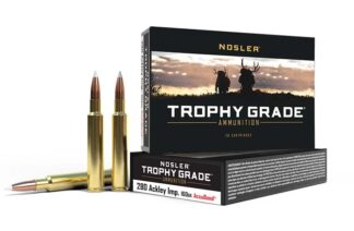 Nosler Trophy Grade .280 Ackley Improved 160gr AccuBond Brass Case Ammo, 20 Rounds
