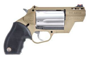 Taurus Judge Public Defender .45 Long Colt/.410 Bore Double-Action Revolver, 2 in, 5 Rounds, FDE/Stainless