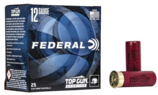 Federal Top Gun Sporting 12 Gauge 2.75 in #8 Shot, 1 oz, 1,250 fps, 25 Rounds Per Box