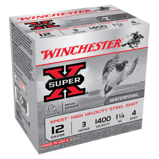 Winchester Super-X 12 Gauge 3 in #4 XHV Steel Shot, 1-1/4 oz, 25 Rounds