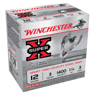 Winchester Super X Xpert 12 Gauge 3" 1-1/4 oz #3 Steel Shot, 25 Rounds Per Box