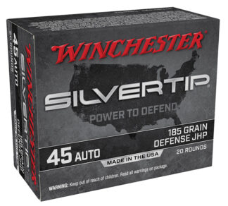 Winchester Silver Tip .45 ACP 185 Grain JHP Ammunition, 20-Round Box